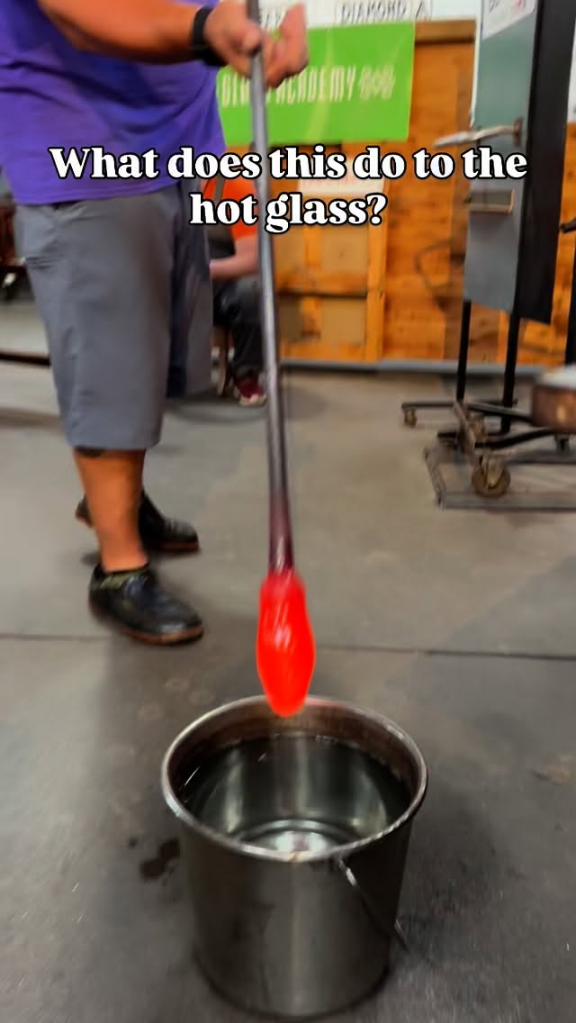 Instagram post with the caption: 'Put your guess in the comments! 👀 #glass #glassblowing #art...'